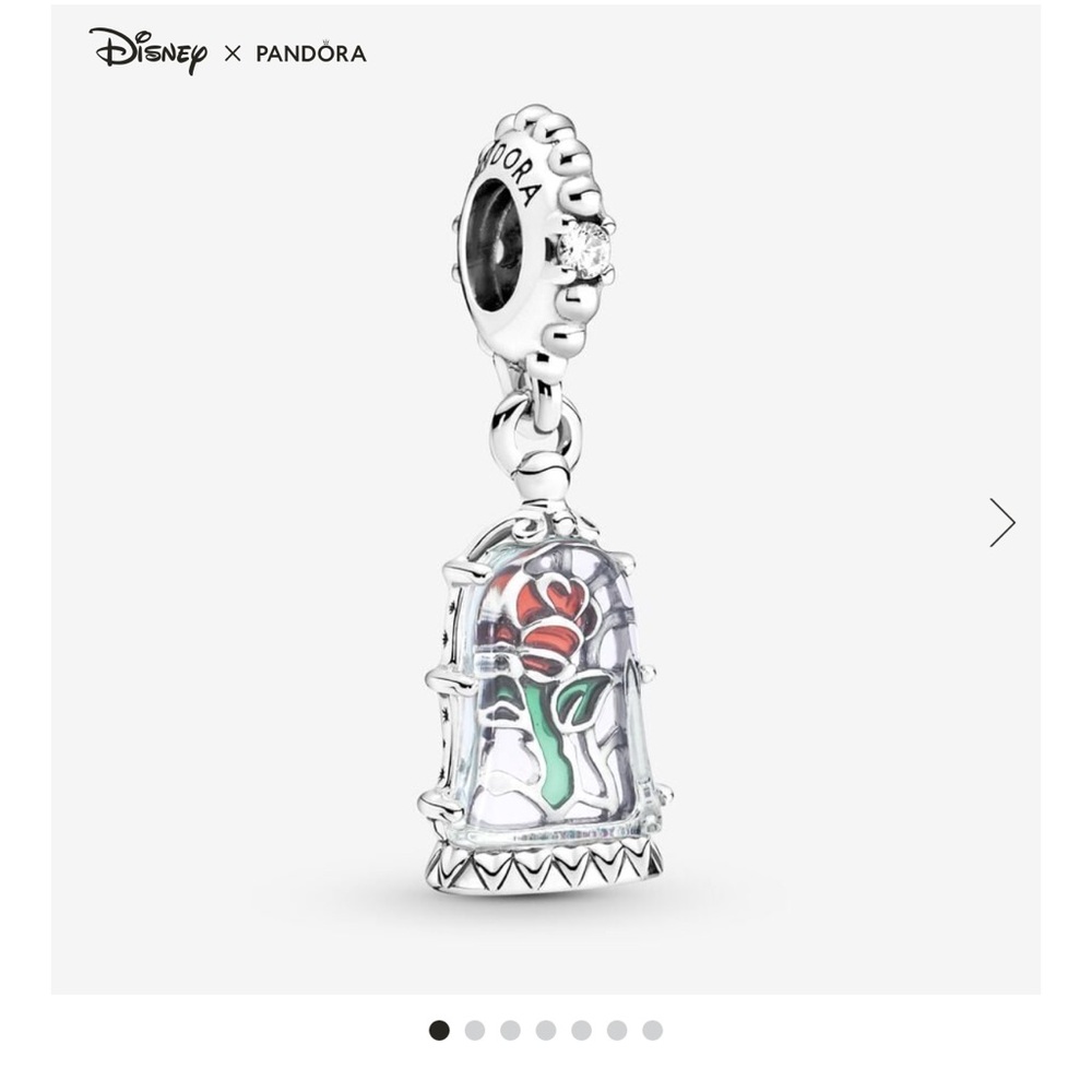 Pandora Beauty and the Beast Enchanted Rose Dangle Charm